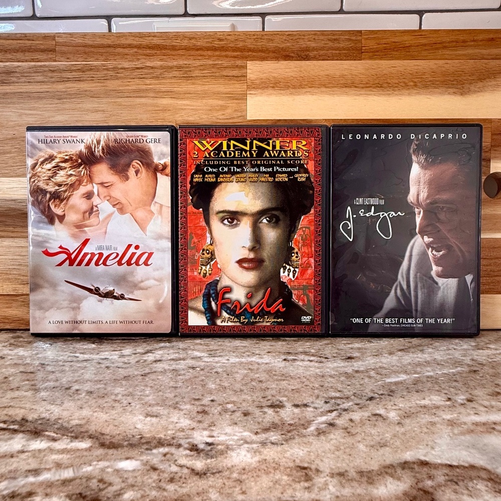 📀 Historical Figures DVD Bundle – Amelia + Frida + J. Edgar 🎬✨